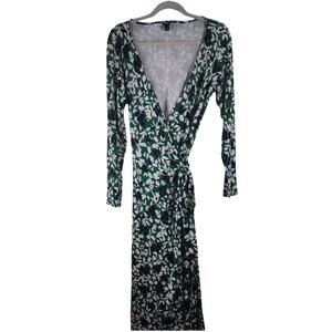 Ann Taylor Floral True Wrap Dress, Midi Length, Size 6